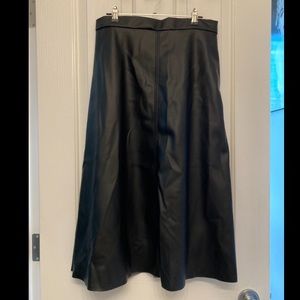 Faux leather midi skirt